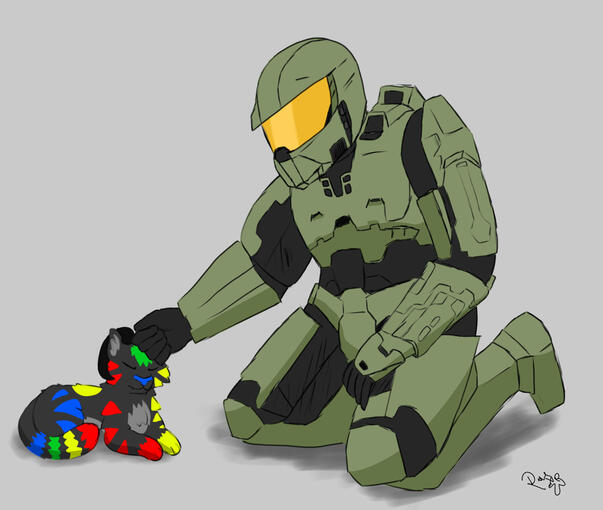 Rave Getting Pets from Master Chief